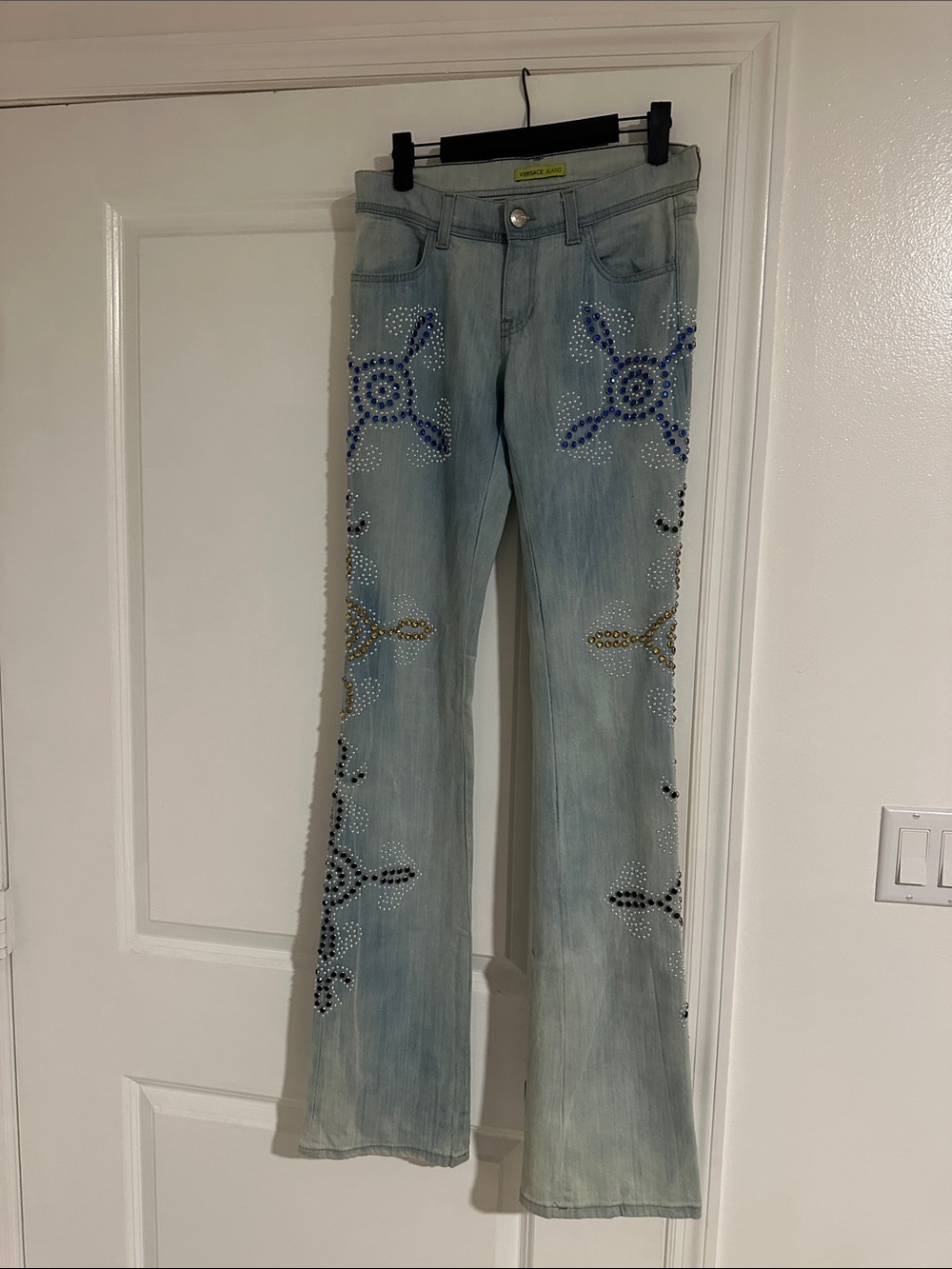 Versace  western runway rhinestone Jeans